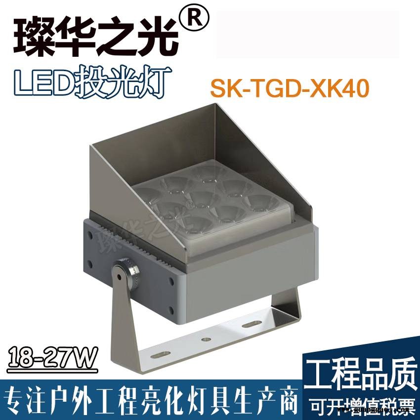 璨华照明SK-TGD-XK40 LED方形投光灯12-27W方形小角度投光灯户外防水Cree投光灯图1