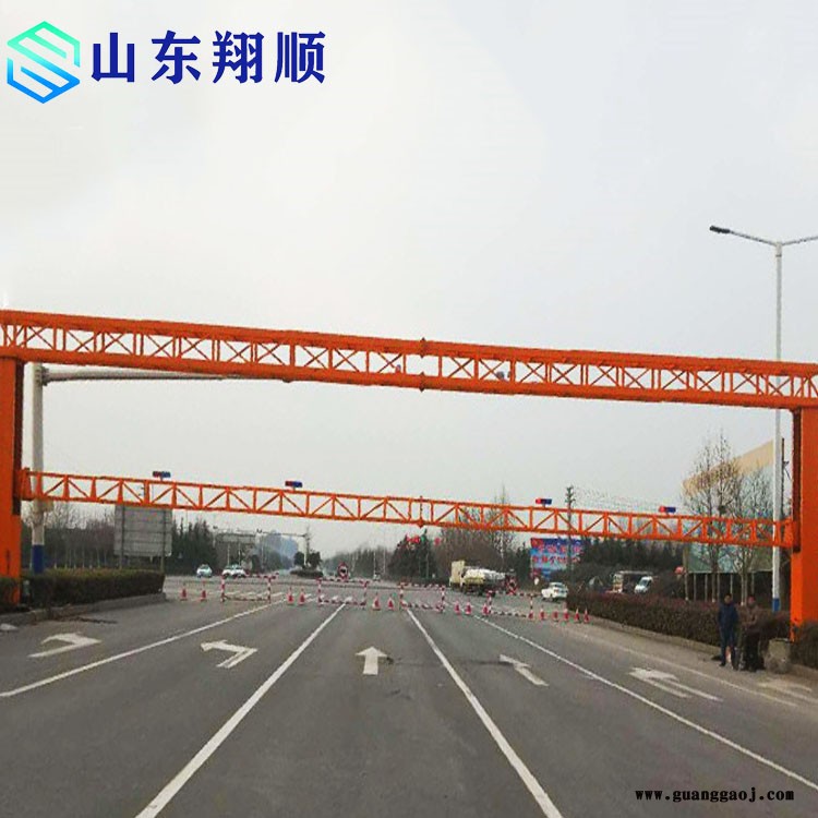 翔顺固定式限高架  交通道路电动遥控智能升降限高杆  6-30米升降限高杆龙门架 高速公路监控led显示屏龙门架图2