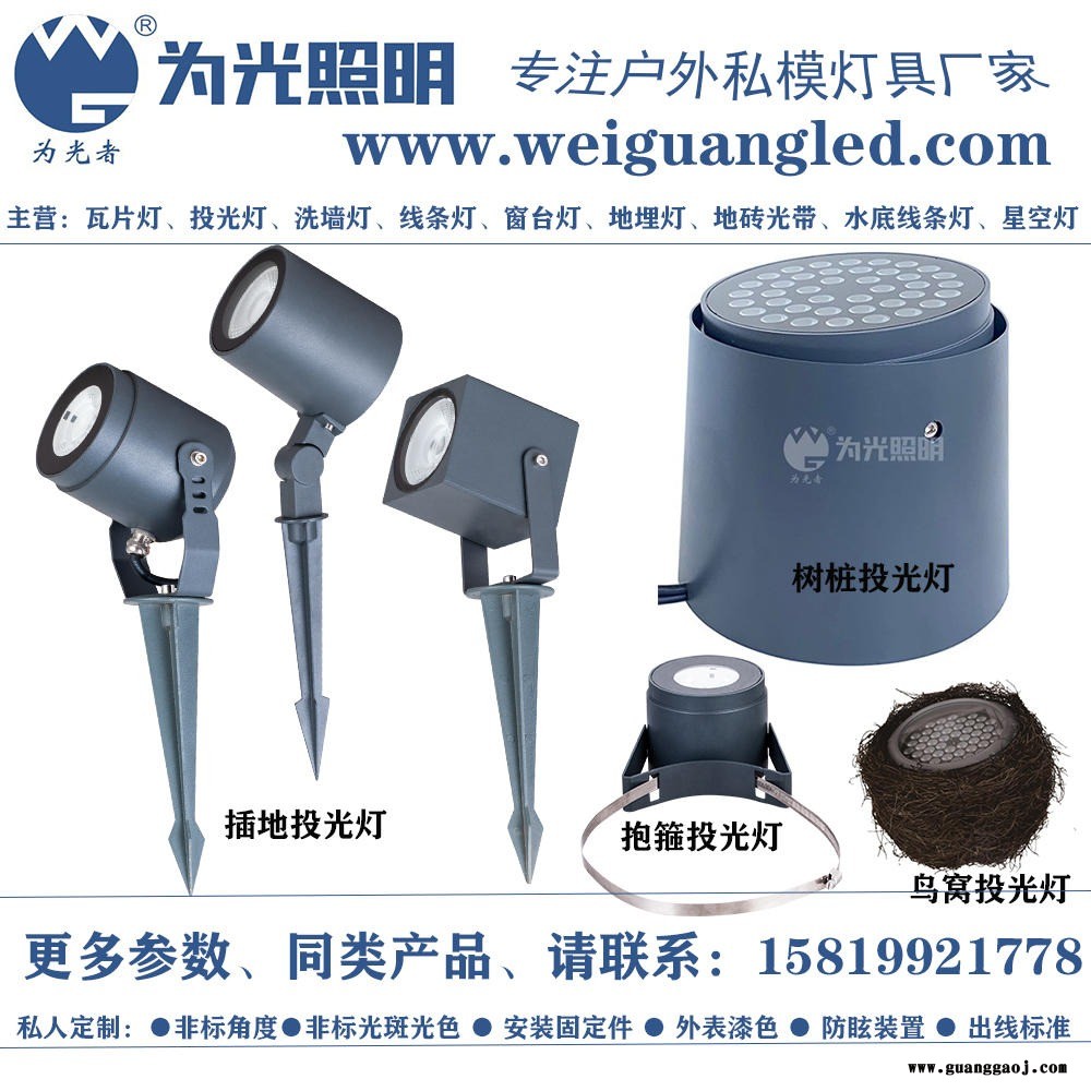为光照明 18-120W照树LED投光灯 草坪照树大功率60W投光灯 园林照明系列LED投光灯价格图1