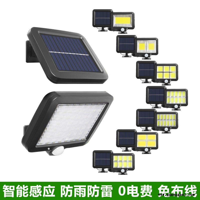 2021新款太阳能发电分体泛光灯超亮5米延长线多种规格智能感应泳池花园庭院别墅园林多场合可用免布线太阳能分体泛光灯图2