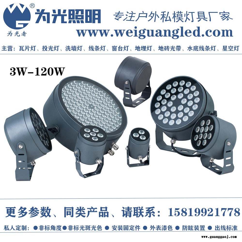 为光照明48WLED投光灯 楼宇照明48灯投光灯参数  48瓦园林投光灯 48颗RGBW投光灯价格图2