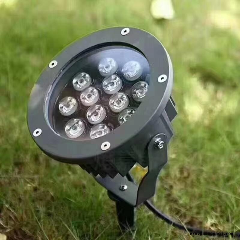 插地式LED投光灯泛光灯 led投光灯9w /18W大功率led投射灯 圆形防水投光灯图1