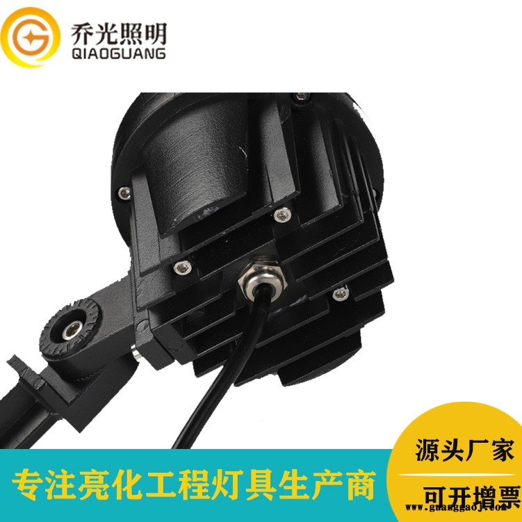 led照树灯七彩rgb插泥灯户外防水10w插地草坪射树墙体圆形投光灯图2