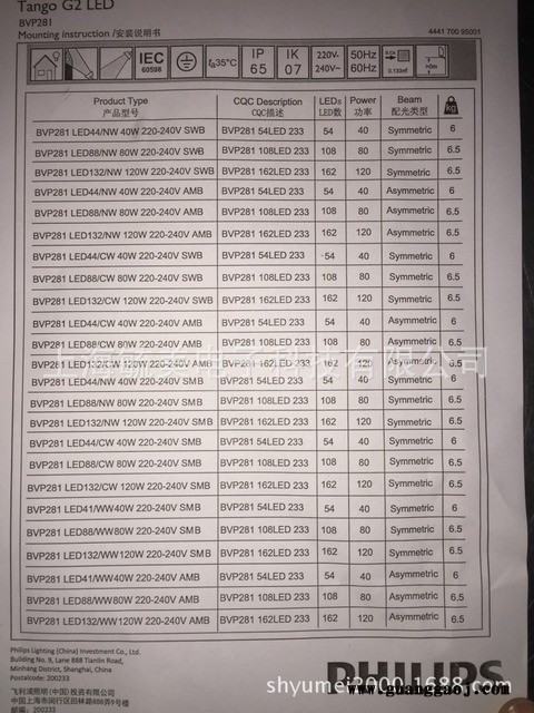 飞利浦BVP281/40W LED投光灯 ;ED泛光灯 LED射灯图5