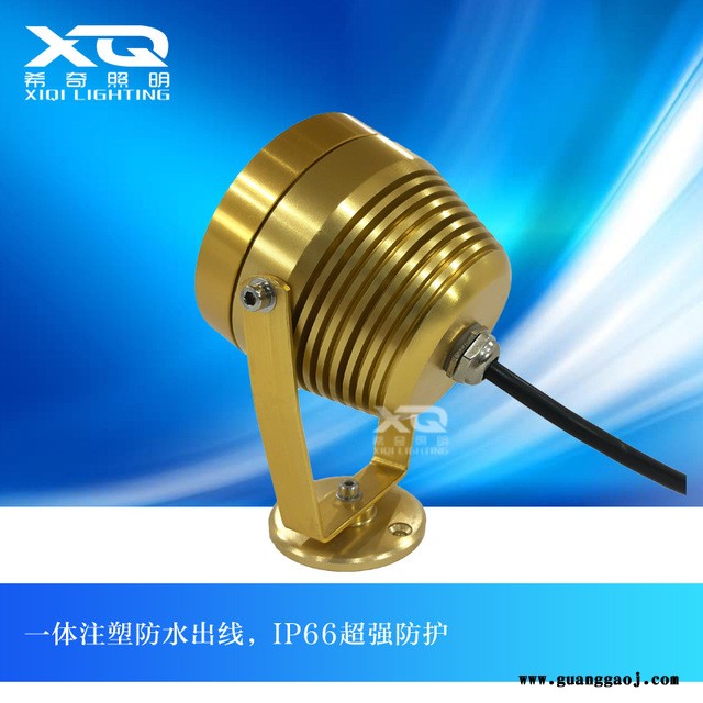 户外防水3W5W土豪金色投射灯庭院花园亮化led投光灯照树灯图3