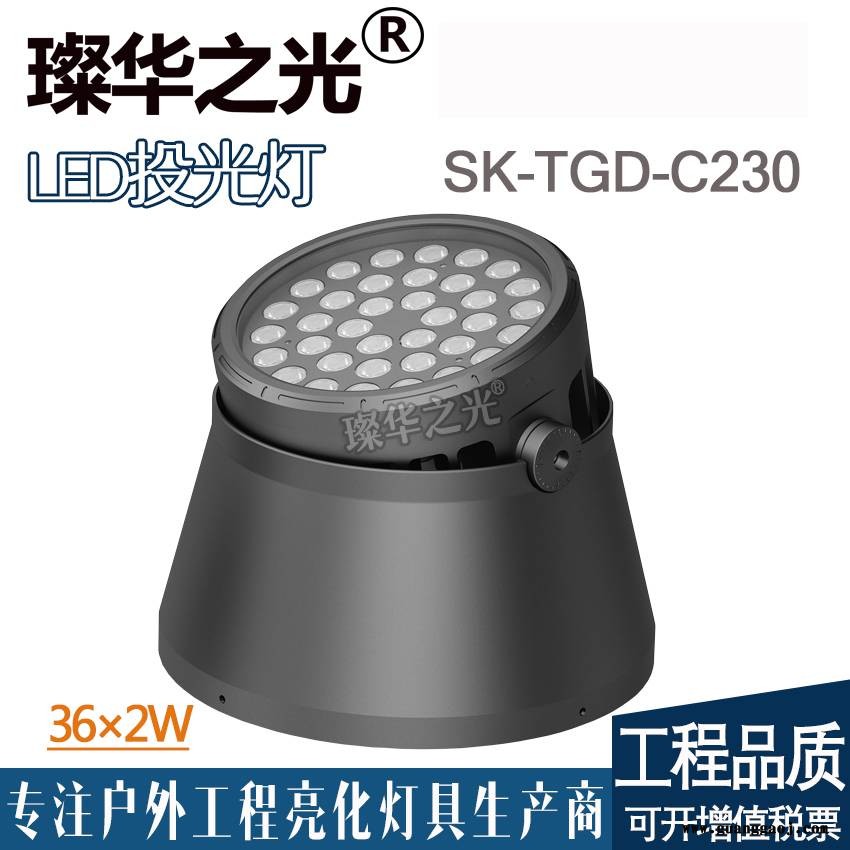 璨华照明SK-TGD-C230LED投光灯48w/72w新款户外圆形明装投光灯可调明装地埋灯图2
