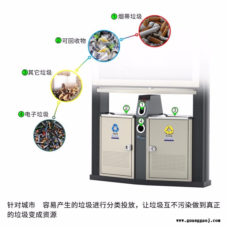 广告垃圾箱 LED显示屏 德澜仕品牌 厂家供应 高性价比街道广告果皮箱图4