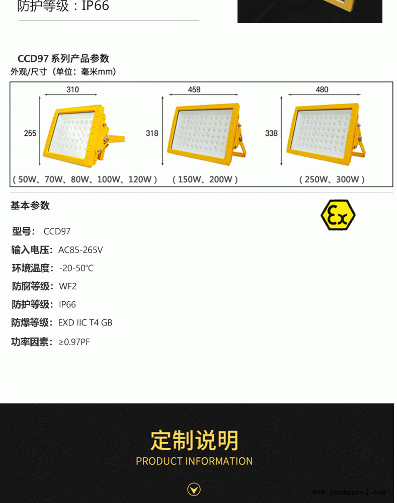 隆业电气大量出售LY8997(CCD97)LED防爆投光灯 厂家直销大功率LED防爆灯具图2