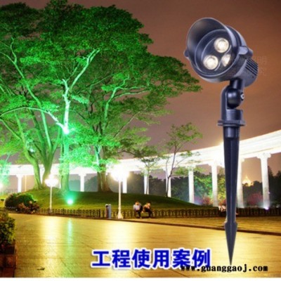 LED插地投光灯宾凯照明LED3瓦户外亮化LED插地灯草坪LED插泥灯公园亮化LED插地照树射灯