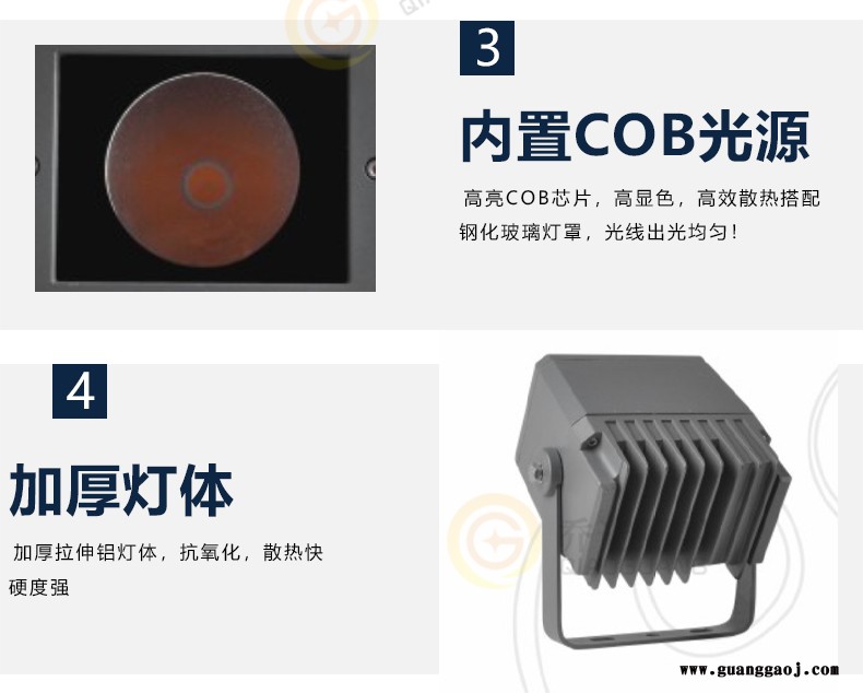 led投光灯方形户外照树灯50W防水庭院草坪射灯景观绿光园林灯图2