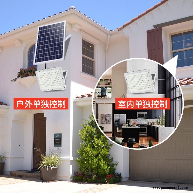 太阳能投光灯一拖二 太阳能投光灯厂家 家用太阳能院灯图2