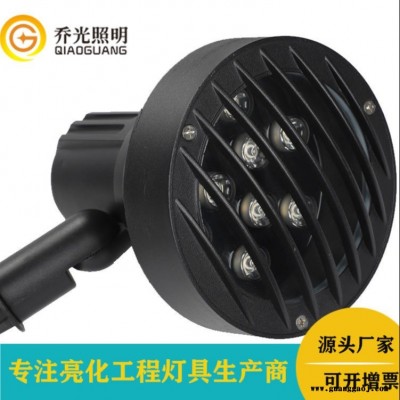 户外12W插地灯防眩光射树灯室外景观亮化草坪地插灯圆形投光灯