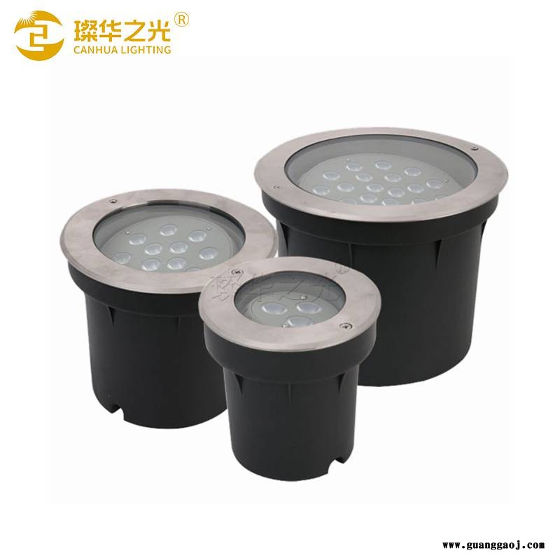 LED埋地投光灯酒店广场地面圆形36W可调角度地埋灯图2