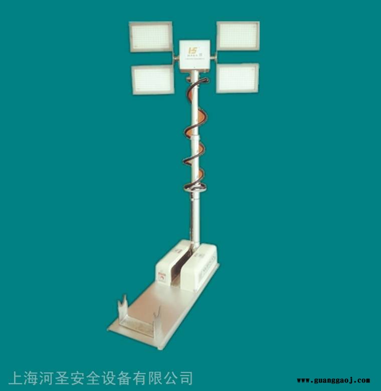 上海河圣供应折叠式高杆升降曲臂灯车载升降泛光灯便携式照明灯图3