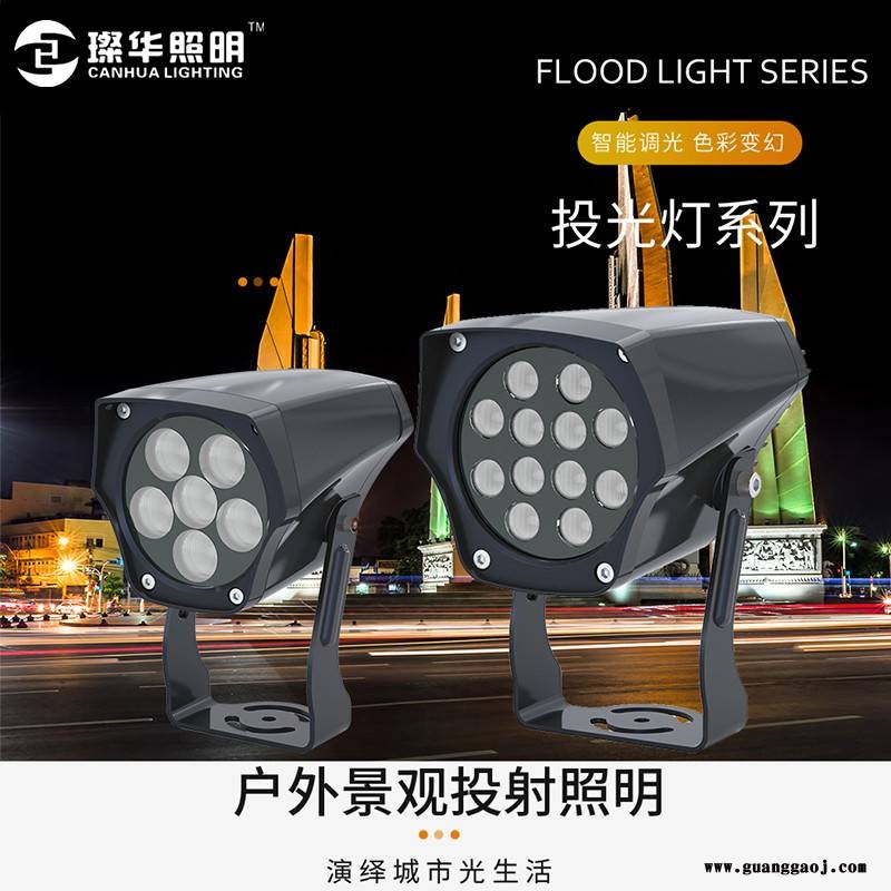 璨华照明SK-TGD-D100 LED投射灯6W/12W/24W户外楼体建筑圆形投光灯图3