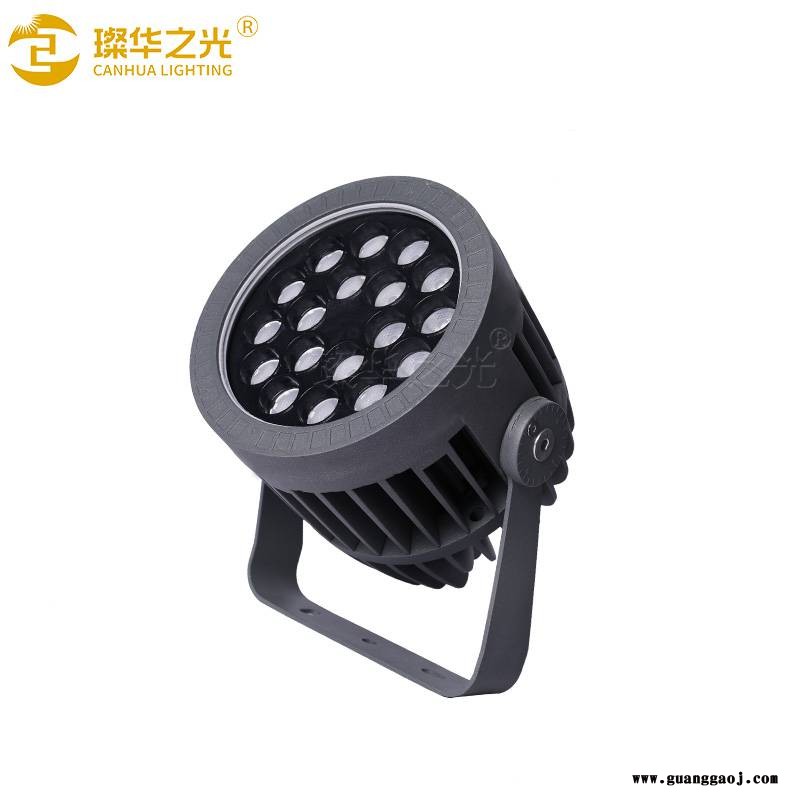 LED圆形投光灯户外防水照树灯RGBW草坪插地灯楼体投射灯图3