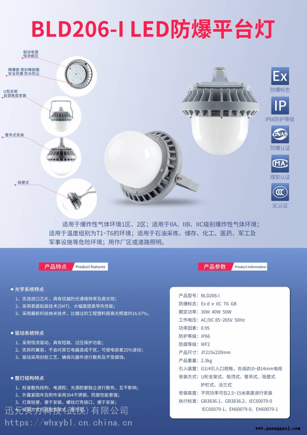 100W飞机场油库BLD203防爆泛光灯支架式100W图3