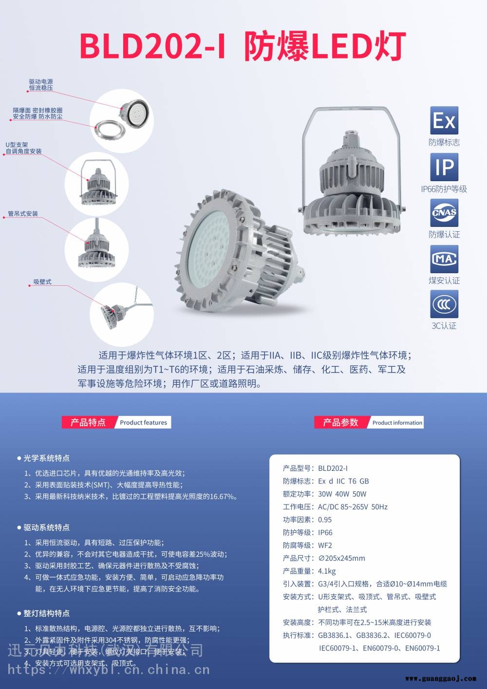100W飞机场油库BLD203防爆泛光灯支架式100W图1