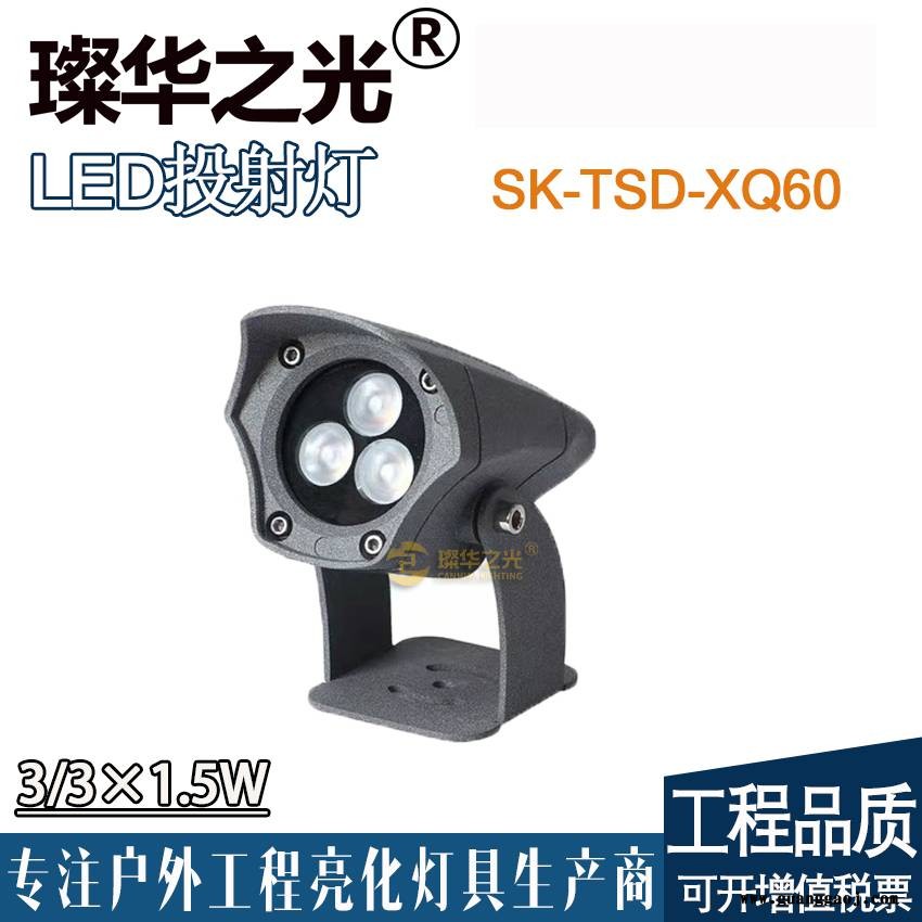 璨华照明SK-TSD-XQ60 LED投光灯3W5W新款圆形投射灯户外防水景观小射灯图1