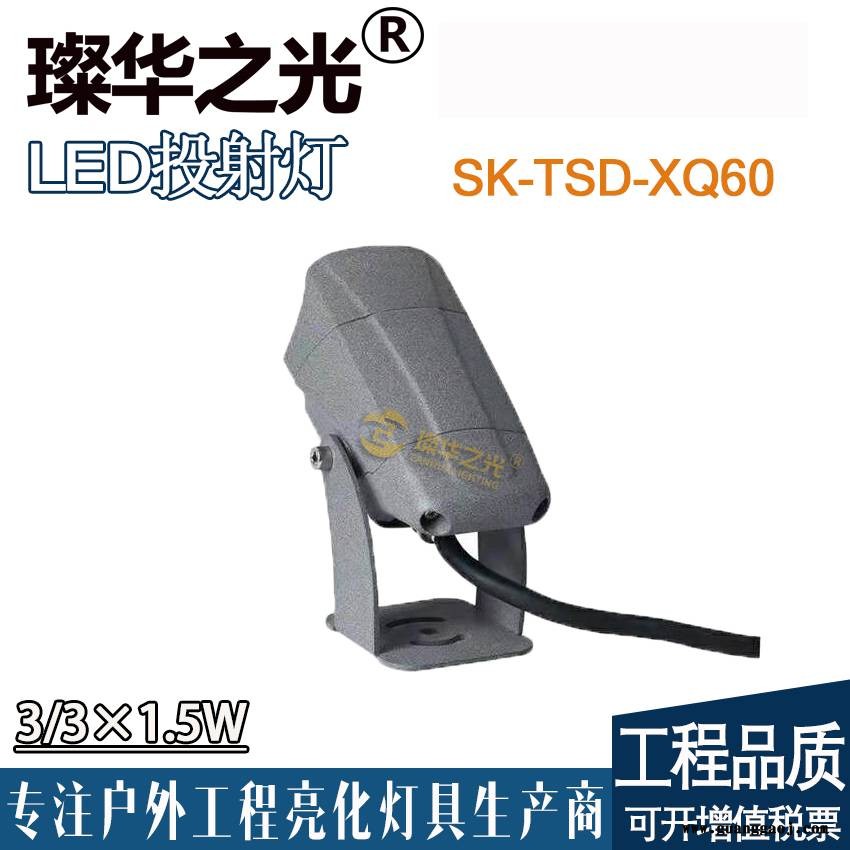 璨华照明SK-TSD-XQ60 LED投光灯3W5W新款圆形投射灯户外防水景观小射灯图3