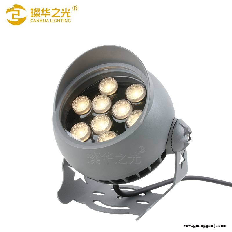 led投光灯户外圆形投射灯工程防水园林庭院七彩照树灯图3