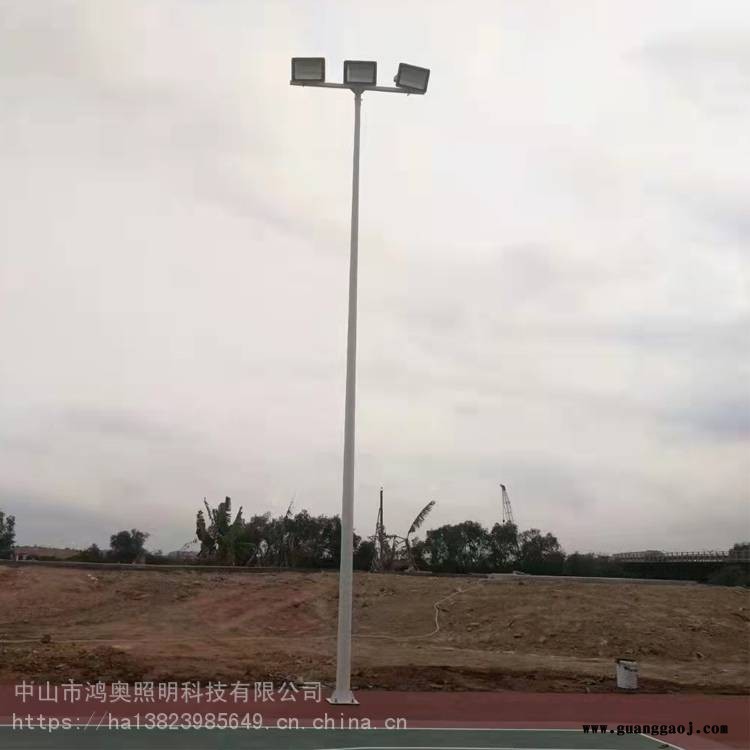 阳江7米一拖四篮球场灯杆 球场led双向投光灯鸿奥照明LED灯光