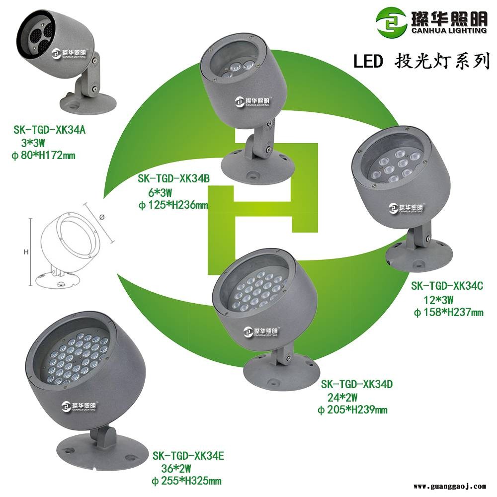璨华照明SK-TGD-XK34LED投光灯9W72W户外投射灯插地灯壁灯景观庭院灯小区公园抱树灯图1