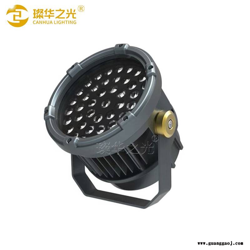 LED户外防水圆形投光灯高层楼体建筑桥梁广场照明灯图2