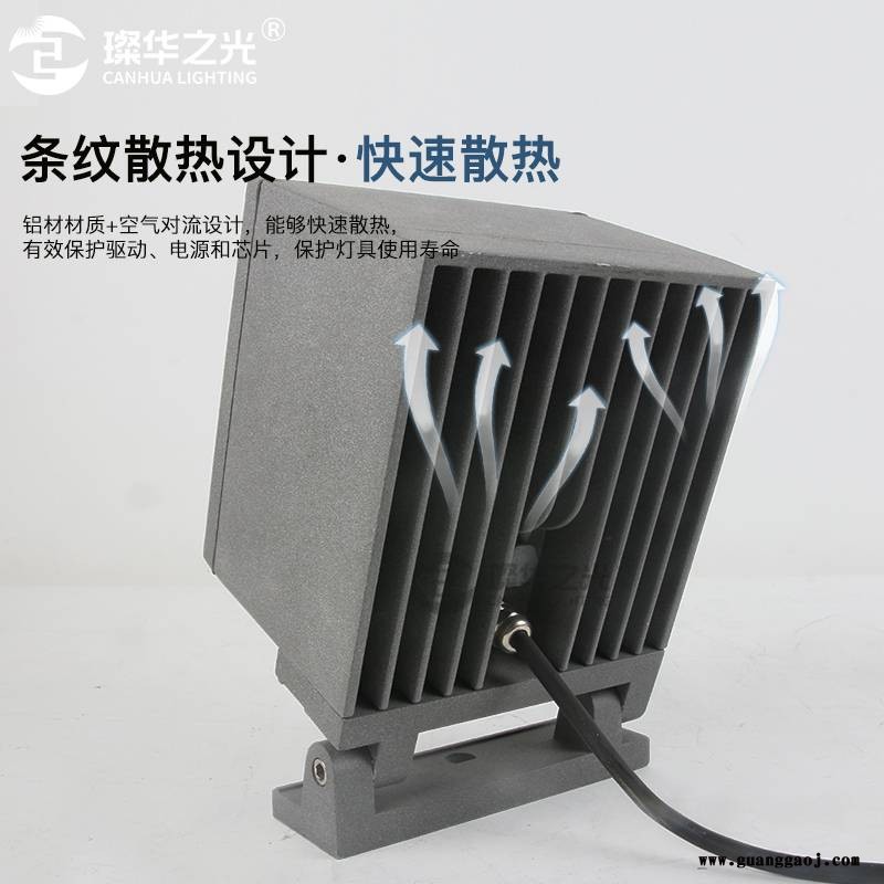 璨华照明方形投光灯25W36W户外防水楼体园林亮化投射灯图3