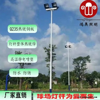 室外标准球场投光灯价格 8米运动场照明灯柱室外灯光篮球场灯光设计