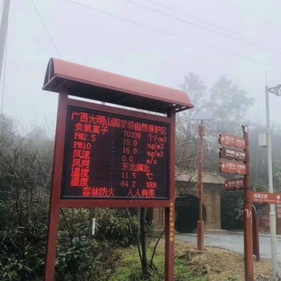 湿地公园空气负氧离子含氧量在线监测设备 全彩LED显示屏