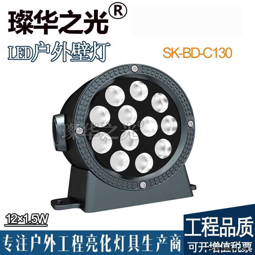 璨华照明SK-BD-C130LED户外壁灯12w18w单向发光投光灯新款户外结构防水壁灯图2