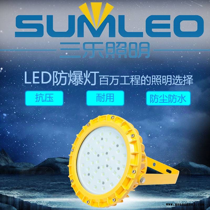 三乐照明 LED圆形投光灯50w探照灯防爆灯室内外照明防水贴片图3