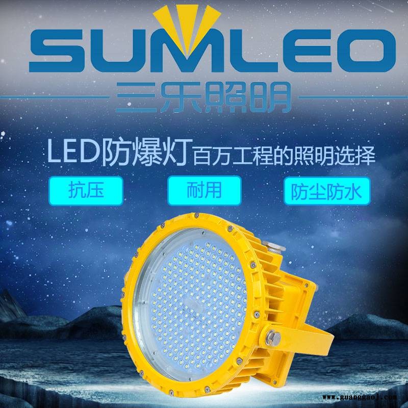 三乐照明LED防爆灯50w圆形吊灯加油站化工厂照明隔爆型投光灯100w图2