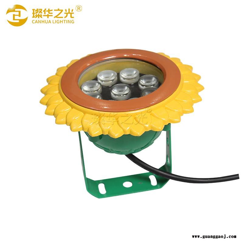 led户外圆形投光灯9W12W照树灯室外公园庭院草坪投射灯图2
