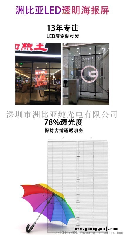 LED透明屏，橱窗LED显示屏，玻璃格栅屏图3