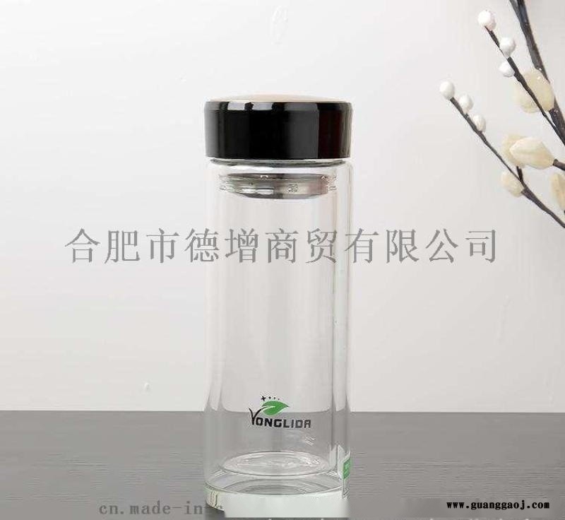 合肥双层办公茶杯 厚底水晶杯商务玻璃水杯礼品广告杯图3