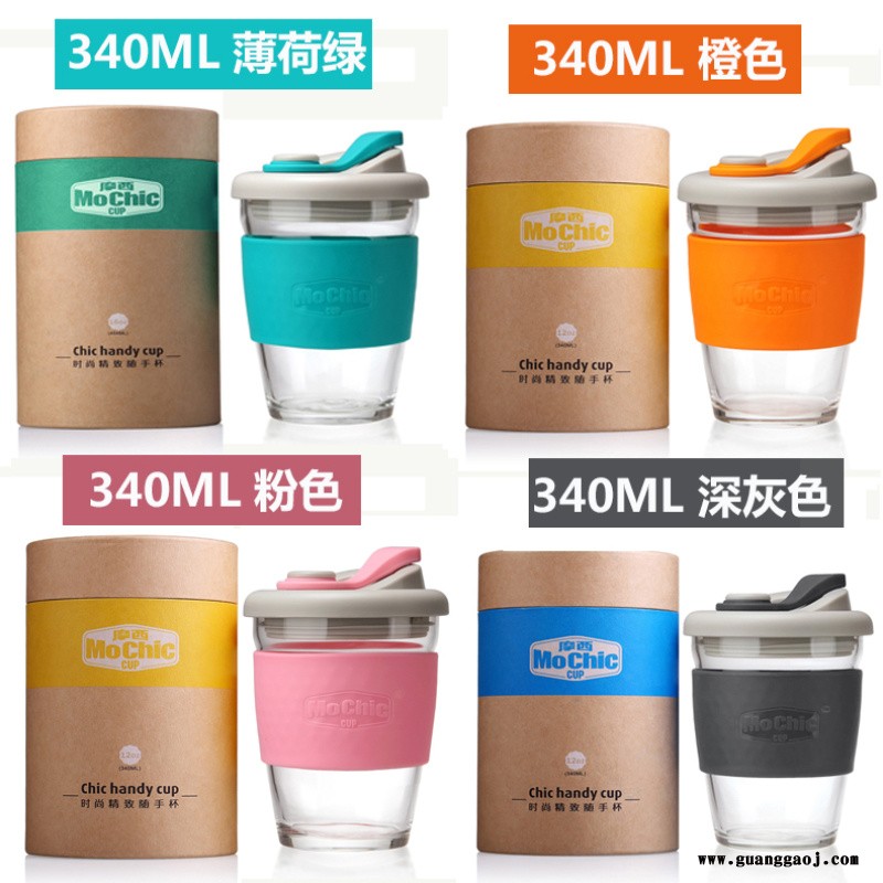 玻璃密封咖啡杯带盖便携高硼硅玻璃杯创意礼品杯OEM图3