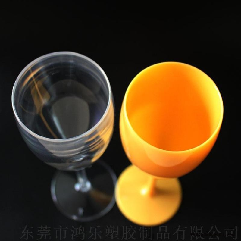 新款AS高脚塑料酒杯250ml透明塑料香槟杯礼品杯图3