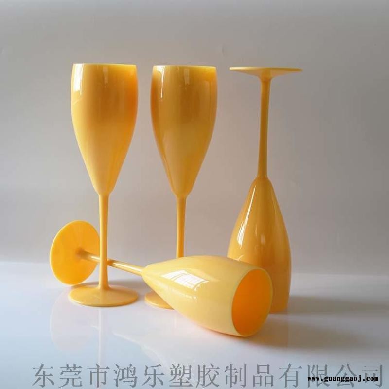 新款AS高脚塑料酒杯250ml透明塑料香槟杯礼品杯图4