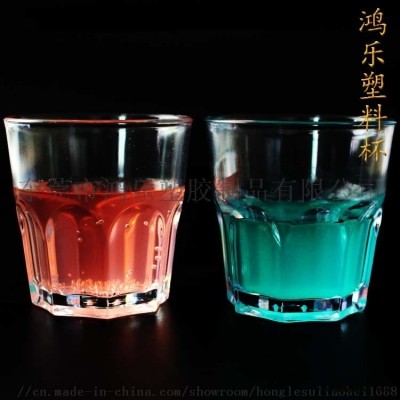 八角塑料杯 欧式塑料烈酒杯 六角酒杯