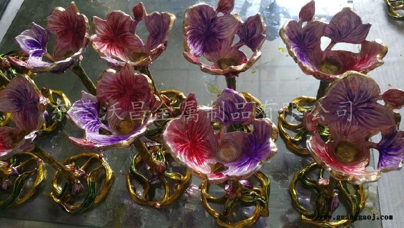 珐琅彩工艺高脚杯   精品  杯 香槟杯底座定制图3