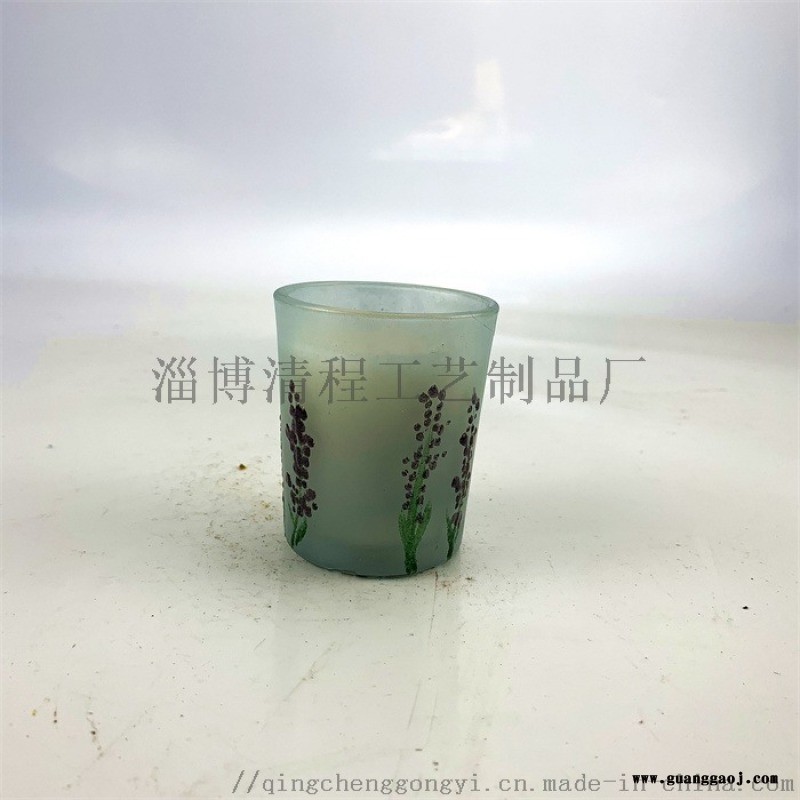 手绘烛台，玻璃蜡杯，香薰玻璃蜡烛杯，清新家居饰品，图4