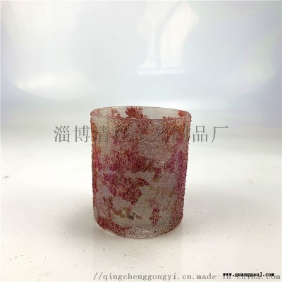 北欧彩色玻璃杯烛台现代家居浪漫烛光手工DIY蜡杯