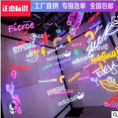创意造型室内装饰霓虹灯发光字 不锈钢背酒店创意霓虹灯发光字图1