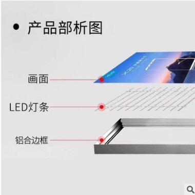 卡布灯箱无边框铝型材 广告牌LED灯箱高清UV软膜灯箱拉布广告灯箱图2