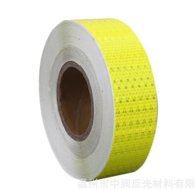 荧光黄蜂蜗状卷装车身反光条反光标识晶彩格反光膜 厂家直供定制图2