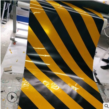 黄黑铝基反光膜 桥墩隧道口道路防撞警示贴 黄黑斜纹警示立面标记图3