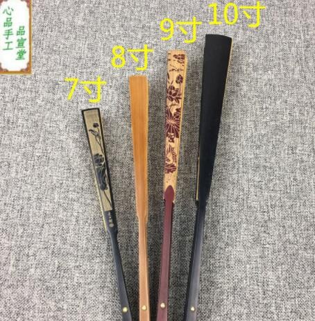 7/8/9/10寸仿古平板雕刻双面泥金色宣纸折扇舞蹈绘画空白扇子黄面图3