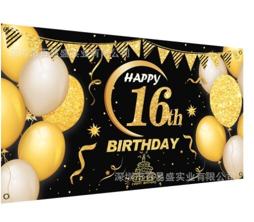 跨境亚马逊周岁生日派对挂旗装饰用品生日快乐拉旗横幅背景布置图2